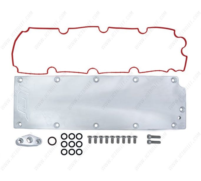 ICT BILLET LS DOD/AFM CONVERSION VALLEY COVER WITH OIL SENSOR PORT - 551606LS