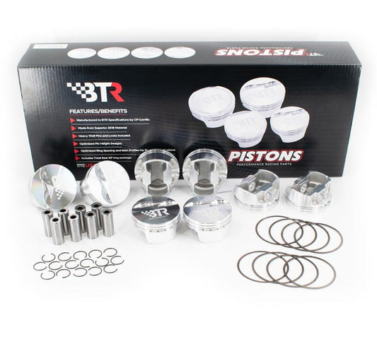 BTR CP PISTON & RING SET - GEN III/IV LS - 4.030" BORE - 3.622" STROKE - 6.125" ROD - 2CC FLAT TOP - BTRCP-LS40301300-FT-8